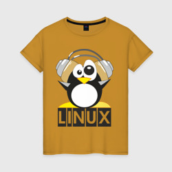 Женская футболка хлопок Linux 6