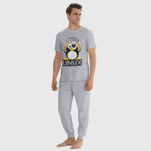 Мужская пижама хлопок Linux 6, цвет меланж - фото 5