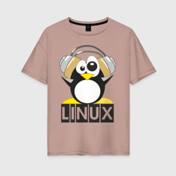 Женская футболка хлопок Oversize Linux 6