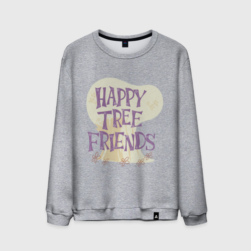 Мужской свитшот хлопок Happy tree friend, цвет меланж