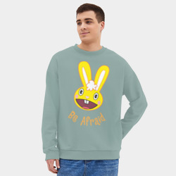 Мужской свитшот oversize без начеса хлопок Be afraid - фото 2