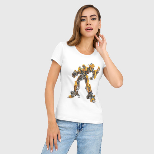 Женская футболка хлопок Slim Bumblebee, цвет белый - фото 3