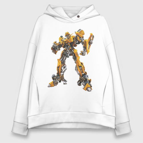 Женское худи Oversize хлопок Bumblebee, цвет белый