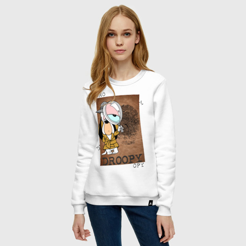 Женский свитшот хлопок Droopy, цвет белый - фото 3