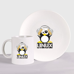 Набор: тарелка + кружка Linux
