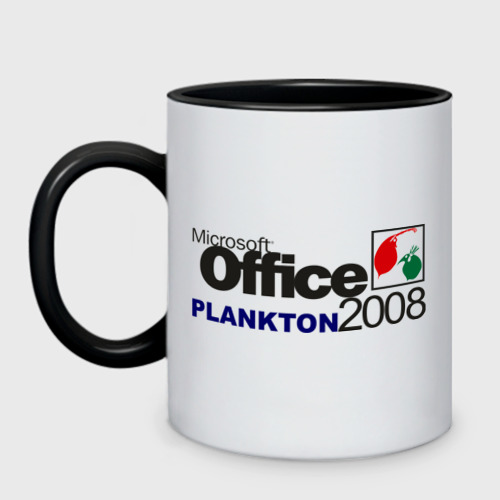 Кружка двухцветная office_plankton, цвет белый + черный