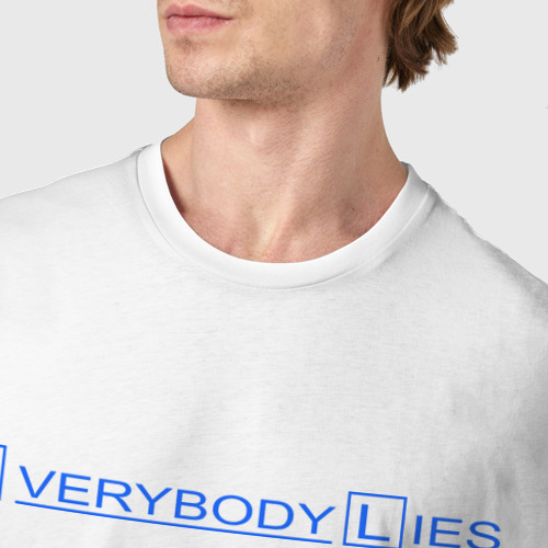 Мужская футболка хлопок Everybody lies 2, цвет белый - фото 6