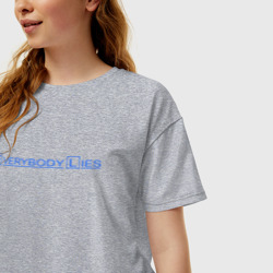 Женская футболка хлопок Oversize Everybody lies 2 - фото 2
