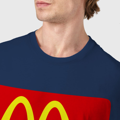 Мужская футболка хлопок Will work for food, цвет темно-синий - фото 6