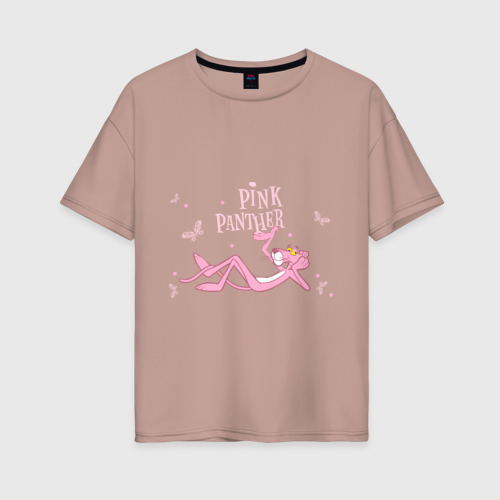 Женская футболка хлопок Oversize Pink panther, цвет пыльно-розовый