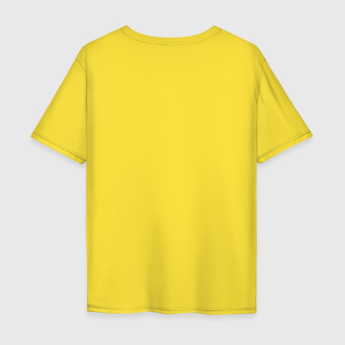 Мужская футболка хлопок Oversize с принтом Работаю за еду, вид сзади #1