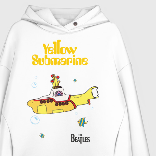 Женское худи Oversize хлопок Yellow submarine, цвет белый - фото 3