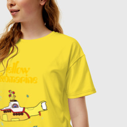 Женская футболка хлопок Oversize Yellow submarine - фото 2