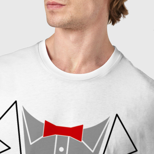 Мужская футболка хлопок Cмокинг, цвет белый - фото 6