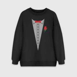 Женский свитшот oversize без начеса хлопок Cмокинг