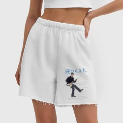 Женские шорты oversize футер хлопок Доктор Хаус с гитарой - фото 2