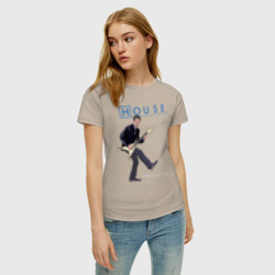 Женская футболка хлопок Доктор Хаус с гитарой - фото 2