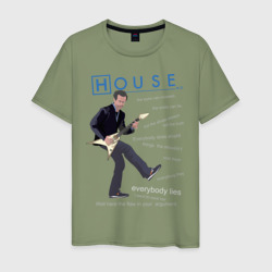 Мужская футболка хлопок Доктор Хаус с гитарой