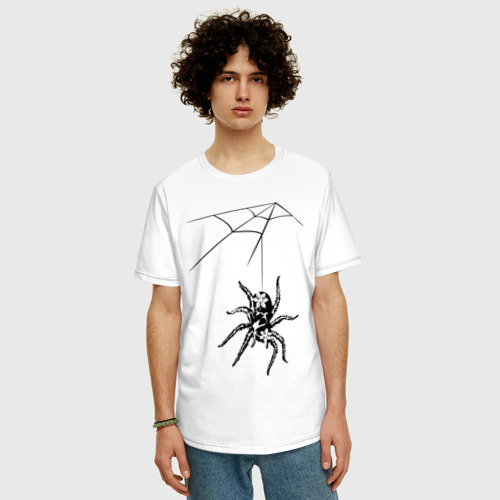 Мужская футболка хлопок Oversize Паук (2), цвет белый - фото 3