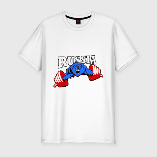 Мужская Приталенная футболка RUSSIA PR