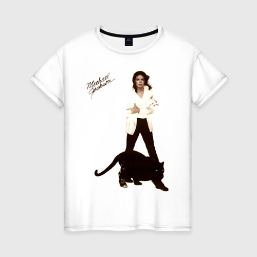 Женская футболка хлопок Michael Jackson (2), цвет белый