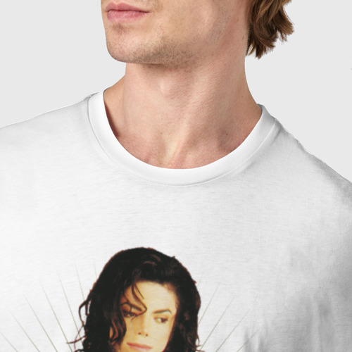 Мужская футболка хлопок Michael Jackson 4, цвет белый - фото 6