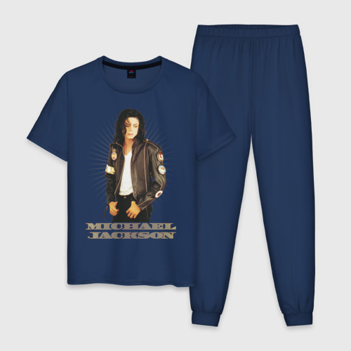 Мужская пижама хлопок Michael Jackson 4, цвет темно-синий