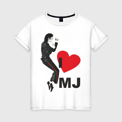 Женская футболка хлопок I love Michael Jackson (1)