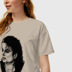 Женская футболка хлопок Oversize Michael Jackson 6 - фото 2