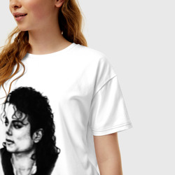 Женская футболка хлопок Oversize Michael Jackson 6 - фото 2