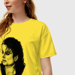 Женская футболка хлопок Oversize Michael Jackson 6 - фото 2