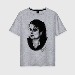 Женская футболка хлопок Oversize Michael Jackson 6