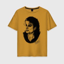 Женская футболка хлопок Oversize Michael Jackson 6