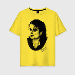 Женская футболка хлопок Oversize Michael Jackson 6