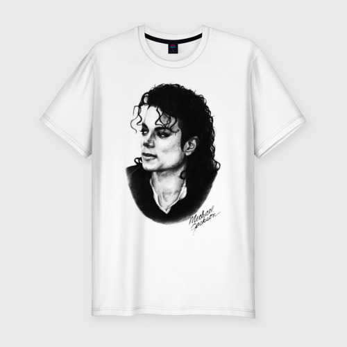 Мужская футболка хлопок Slim Michael Jackson 6, цвет белый