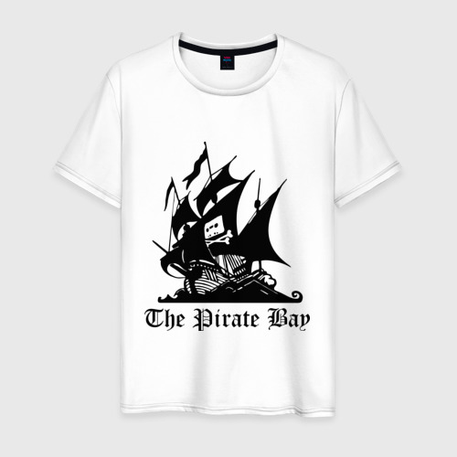 Мужская футболка хлопок The Pirate Bay, цвет белый