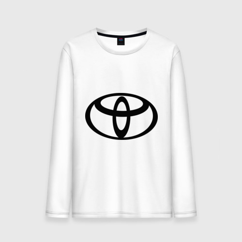 Мужской лонгслив хлопок Toyota black logo, цвет белый