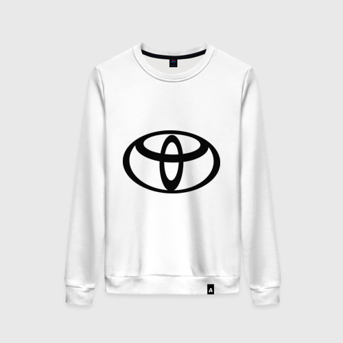 Женский свитшот хлопок Toyota black logo, цвет белый