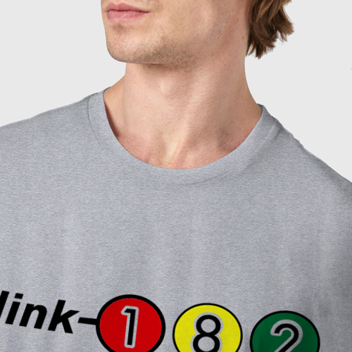 Мужская футболка хлопок Blink 182, цвет меланж - фото 6