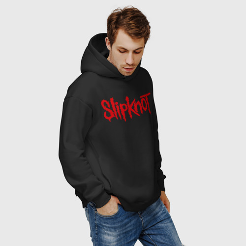 Мужское худи Oversize хлопок Slipknot 1, цвет черный - фото 7