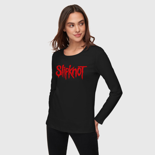 Женский лонгслив хлопок Slipknot (1), цвет черный - фото 3