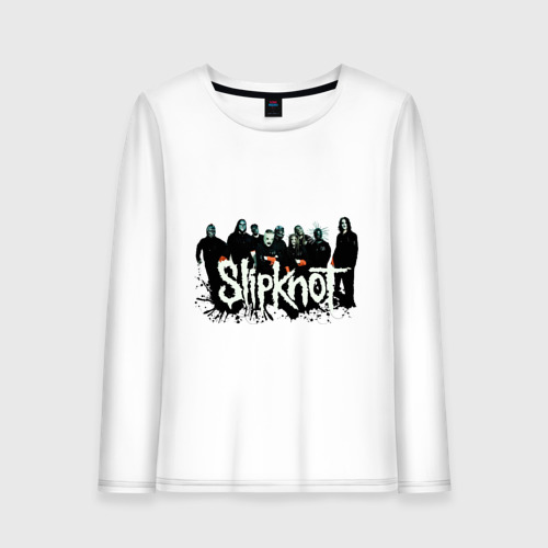 Женский лонгслив хлопок Slipknot (3), цвет белый