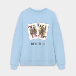 Мужской свитшот oversize без начеса хлопок Bitches