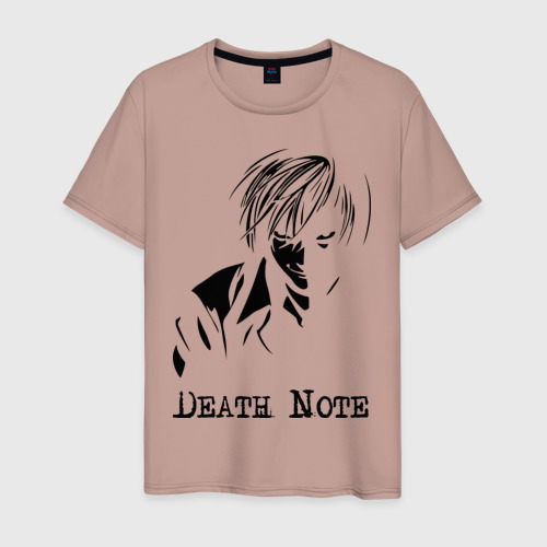 Мужская футболка хлопок Death Note, цвет пыльно-розовый