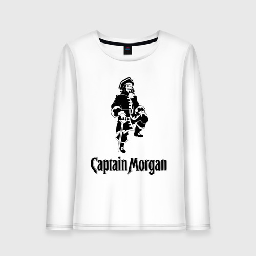 Женский лонгслив хлопок Capitan Morgan, цвет белый