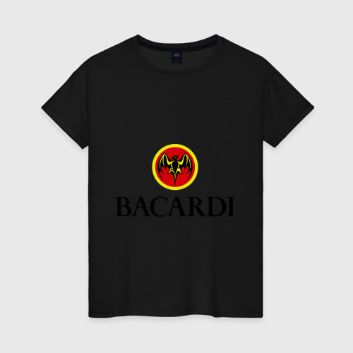 Женская футболка хлопок Bacardi, цвет черный