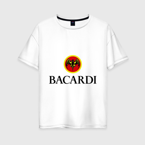 Женская футболка хлопок Oversize Bacardi, цвет белый