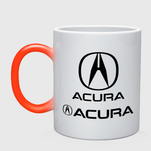Кружка хамелеон Acura, цвет белый + красный