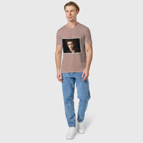 Мужская футболка хлопок Новолуние (6), цвет пыльно-розовый - фото 5