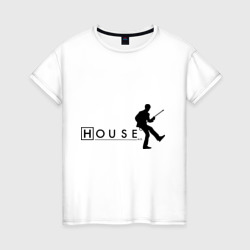 Женская футболка хлопок Хаус скачет Rock and Roll